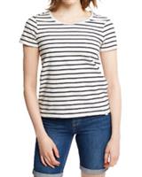 Fat Face Women's Short Sleeve Breton Stripe T-Shirt - Ivory/Navy (Imperfect) - 12 Regular