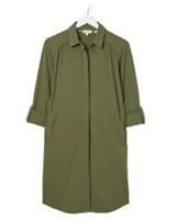 Fat Face Women's Long Sleeve Jersey Shirt Dress - Khakhi Green (Imperfect) - 12 Regular