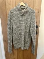 Fat Face Portsea Shawl Grey Marl Jumper Chunky Knit Size Large BNWT - L Regular