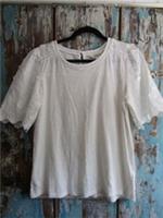 Fat Face Ivory Embroidered Lace Trim Top size 12 - 12 Regular