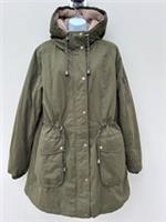 Fat Face Women's Maya Hooded Parka Coat Khaki Green Faux Fur Lining Size 18 NWT - 18 Regular