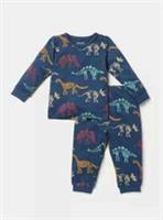 FatFace Dinosaur 2-Piece Pyjama Set Kids 6/7 Multicolor Long Sleeve Round Neck