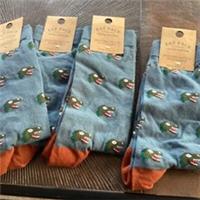 4 x Pairs Fat Face Dino Head Socks. Size 6.5-9. New. Free P&P