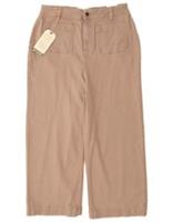 Fat Face Womens High Waist Cropped Trousers UK 14 Large W32 L25 Beige TH14 - 14 Regular