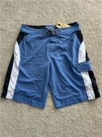 FAT FACE PANELLED BOARDIE BLUE SWIM BOARD SHORTS MENS SUMMER HOLIDAY - 36 - NEW - 36 Regular