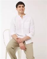 Fat Face Mens 100% Linen Plain Linen Grandad Shirt Size XL New (N2) - XL Regular