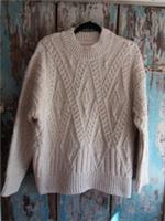 Fat Face Chunky Cream Diamond Cable Knit Jumper size UK 16 - 16 Regular