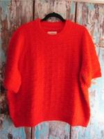 Fat Face Red Textured Fluffy Knit Short Sleeve Jumper size 16 - 16 Regular