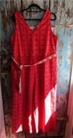 Fat Face Red & White Textured Pattern Cotton Playsuit Jumpsuit size 16 - 16 Regular