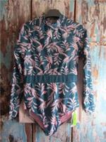 Fat Face Teal & Pink Leaf Patterned Long Sleeve Swimsuit Wild Swimming size 14 - 14 Regular