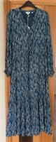 Fat Face Womens Joyce Ikat Tie Midi Dress 3/4 Sleeves - Teal - Size 8 - BNWT - 8 Regular