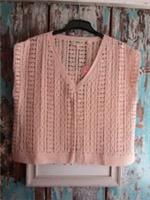 Fat Face Pale Pink "Florence" Tank Top Patterned Knit Sleeveless Jumper size 16 - 16 Regular