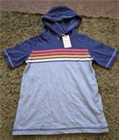 NEW Fat Face Blue Retro Stripe Hooded Top Age 8-9 Years