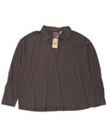 Fat Face Womens Long Sleeve Polo Shirt UK 24 4XL Grey Flecked Cotton EB12 - 24 Regular