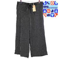 FatFace Black White Exmouth Stripe Crop Trousers Tie Waist Casual Womens Size 14 - 14 Regular