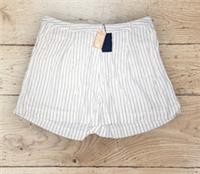 Fat Face New Linen Blend Cream Striped Relaxed Fit Shorts Womens Size 22 BNWT - 22 Regular