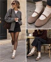 FatFace Taupe Suede Mary Jane Ballet Flats UK 6 EU39 BNWT RRP &pound;59
