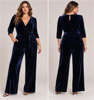 Fat Face Britney Navy Blue Velvet Wide Leg Jumpsuit UK 20 BNWT Christmas Party