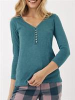 NEW Fat Face Lily Lace Henley Leaf Green Ladies Top T Shirt 8 10 12 14 - 10 Regular