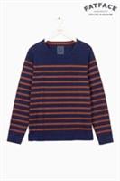 Fatface Mens Indigo Ginger Striped Crew Neck Top Size XS - XS Regular