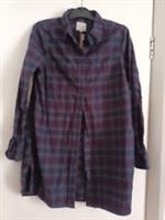 Fat Face Purple & Green Check Flannel Cotton Long Sleeve Shirt in Size 10 - NEW - 10 Regular