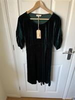 Fat Face Delilah Velvet Dress Dark Green UK 20 New £65 - 20 Regular