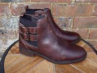 Fat Face ladies brown leather ankle boots size 6/39