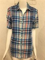 BNWT Fat Face Man's Checked Blue Short Sleeved Top, XS - XS Regular