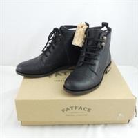 Fat Face Catrin Ladies black lace up boots size Boxed US 6 EUR 37