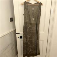 Bnwt Fat Face Linen/Cotton Wrap Dress Midi Khaki 14 - 14 Regular