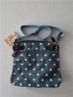 FatFace Women's Bag Teal Blue Polka Dot Crossbody Messenger New With tags