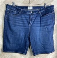 Fat Face Bermuda Dark Blue Denim Shorts Size 22 New - 22 Plus