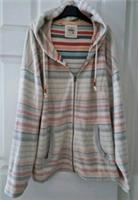 Fat Face Daisy Textured Hoodie Multi Striped Size 2XL 24 Womens New - 2XL Plus