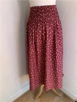 Fat Face Mary Spot A line skirt 8 NEW midi pink cotton smocked unlined BNWT - 8 Regular