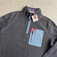 Fat Face Airlie Sweatshirt Jumper Mens Medium Grey Blue Walking Hiking BNWT - M Regular