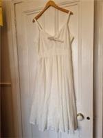 Fat Face White 100% Cotton Broderie Anglaise Long Midi Summer Dress Size 18 NEW - 18 Regular