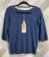 FAT FACE 2 in 1 Navy & Purple Mix Textured Knit Jumper & Vest Top Size 8 New - 8 Regular
