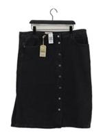 Fat Face Women's Midi Skirt UK 20 Black Cotton New with tags