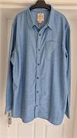 Fat Face Mens LS Chesil Plain Blue Shirt Size 3XL Tall New With Tags - 3XL Big & Tall