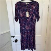 Womens Fat Face Delilah Multi Spot Print Jersey Dress Bnwt Size 12 Long - 12 Long Regular