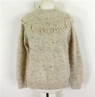 Fat Face Cream Cable Knit Jumper Size 14 Fringe Wool Blend Cosy Brand New - 14 Regular