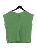Fat Face Women's Jumper UK 8 Green 100% Cotton Round Neck Vest New with tags