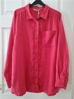 Fat Face Linen Shirt Size 16 Red Womens New - 16 Regular