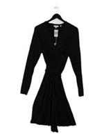 Fat Face Wrap Midi Dress UK14 in Black