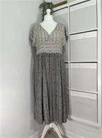 Fat Face Rae Star Geo Midi Maxi Dress Black Mix Size 16 Short Pockets BNWT - 16 Petites