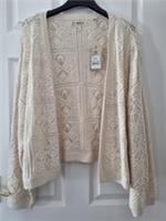 Fat Face Annabelle Cardigan Size 20 Ivory Cream Crochet Patchwork New With Tags - 20 Regular
