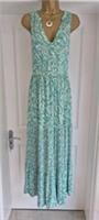 Fat Face Paisley Summer Jersey Tiered Maxi Dress Turquoise Green Size 10 New - 10 Regular