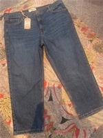Fat Face Whitby Capri Blue Cotton Jeans. Size - Uk 16 Regular BNWT. - 16 Regular