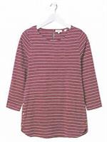 New Women Fat Face Cotton Tulip Textured Stripe Top T-Shirt Size 12 & 14 RRP £36 - 12 Regular