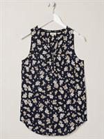 New Ladies Fat Face Navy Cotton Print Sleeveless Blouse Top Size 10 & 12 RRP £30 - 10 Regular